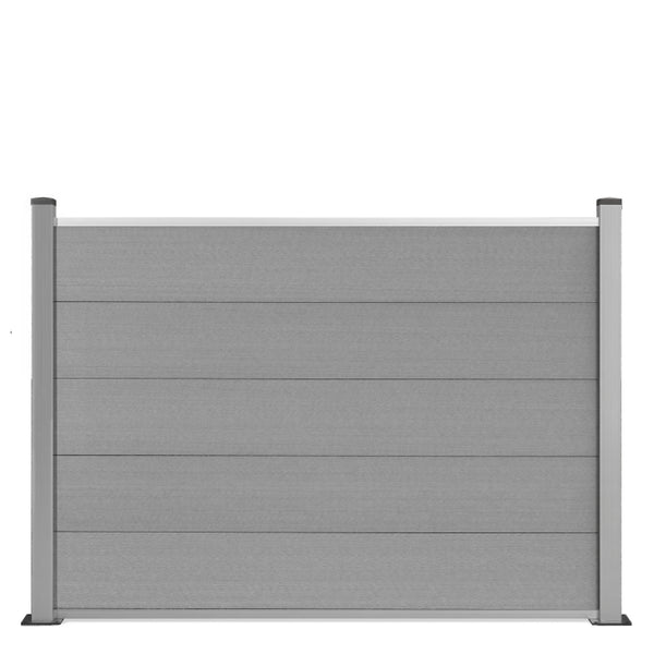 WPC Zaun V5 Nobel Anthrazit oder Grau Sichtschutz mit Silberpfosten Höhe: 1,30m