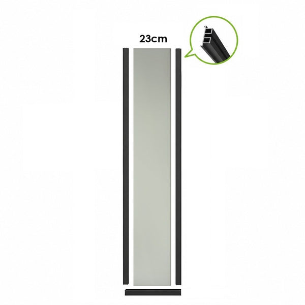 Plexiglas Paneele Hochkant - Milchglas 180 x 23cm mit Pfostenleisten