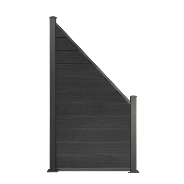 WPC Schrägelement Excellent in Wunschfarbe mit kurzem Aluminium-Pfosten