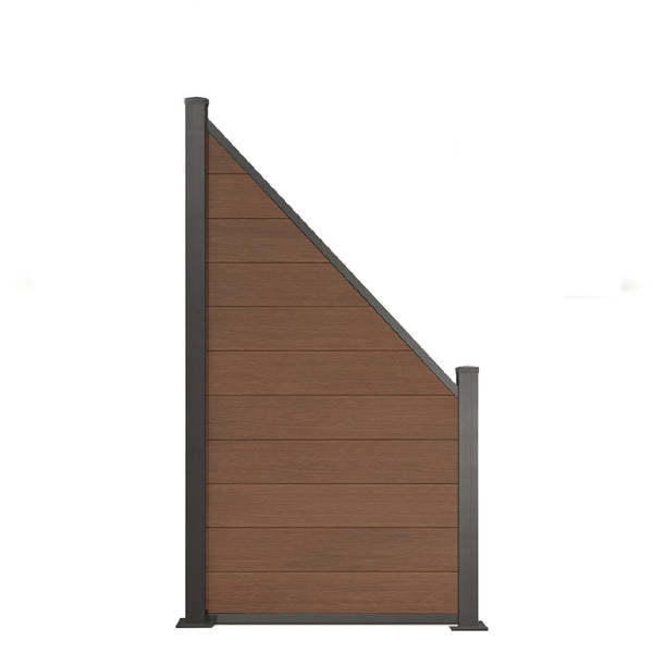 WPC Schrägelement Vertico 180x90/120cm mit kurzem Aluminium-Pfosten in Anthrazit