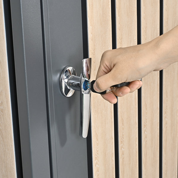 Stahlhaus-1-Tuer-Buche-Griff