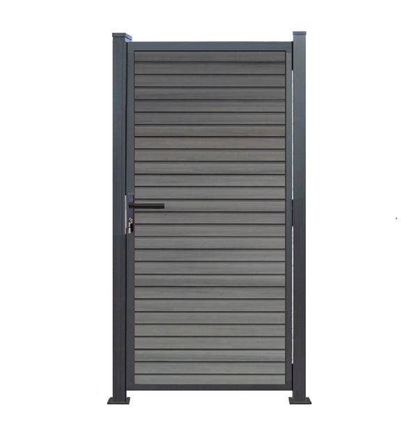 Gartentor Aluminium 180cm x 90cm in Anthrazit als Bausatz Komplett-Set mit Schloss