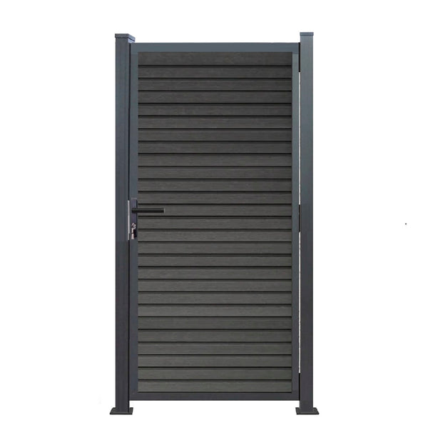 Gartentor Aluminium 180cm x 90cm in Anthrazit als Bausatz Komplett-Set mit Schloss