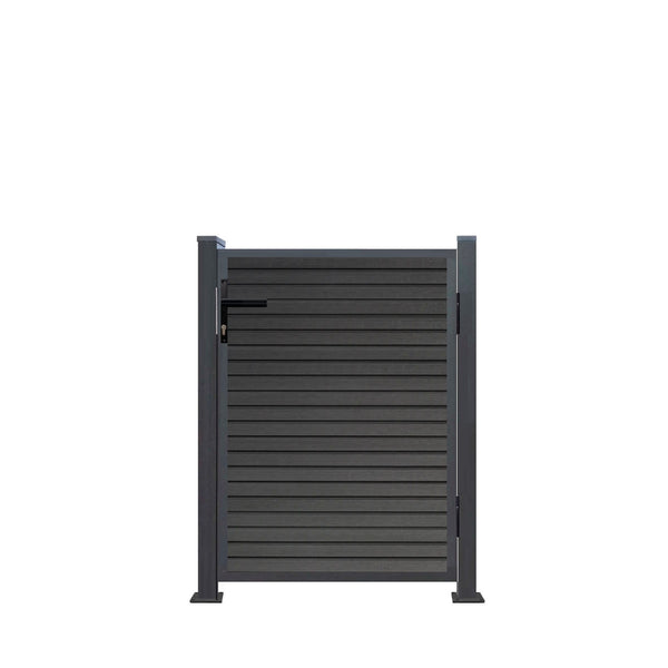WPC CoEx Tor Bausatz 120x 90cm Gartentor mit Alurahmen Höhe: 120cm in Anthrazit