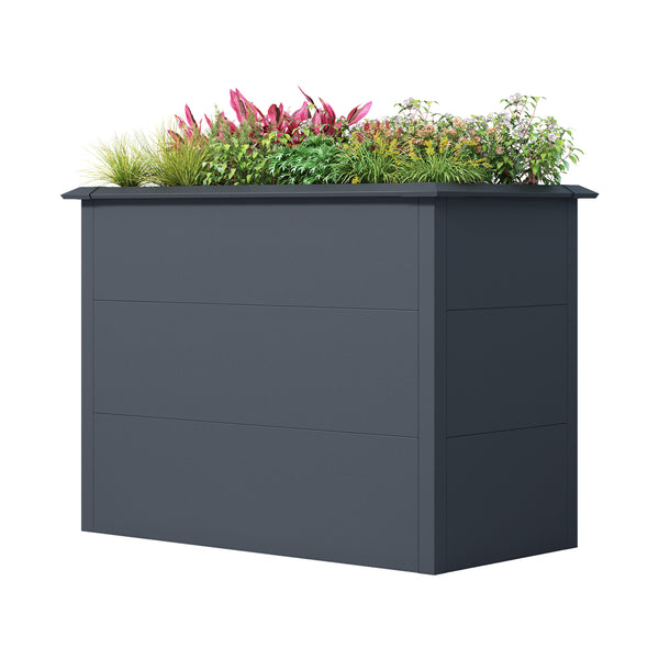Metall Hochbeet in Anthrazit W100 Maße: 100x50x77cm mit Schneckenschutzkante