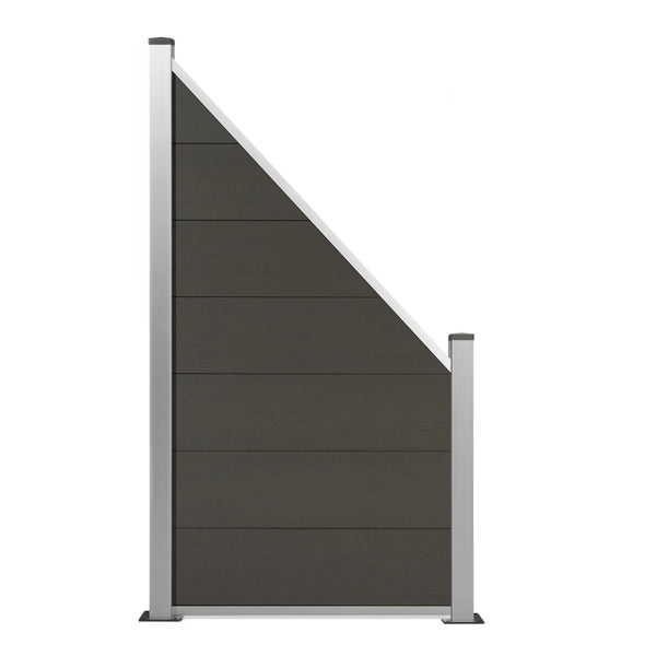 WPC Schrägelement Nobel Grau Inkl. kurzem Alu-Pfosten