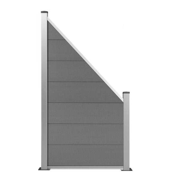 WPC Schrägelement Nobel Grau Inkl. kurzem Alu-Pfosten