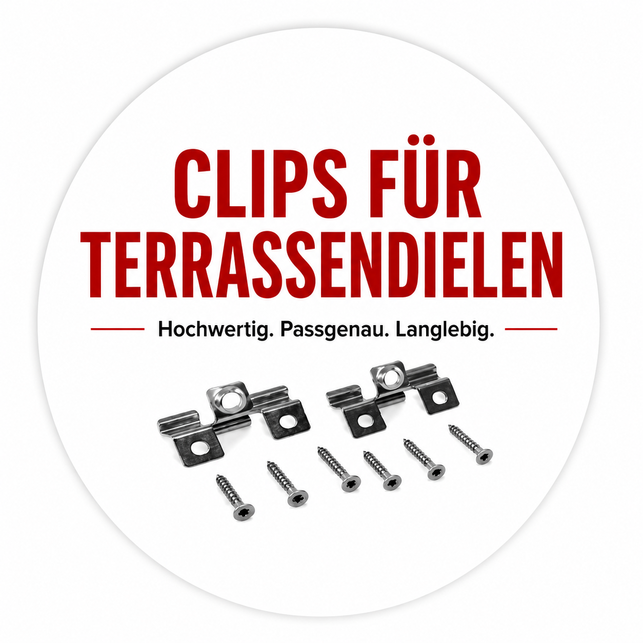 Clips für WPC Terrrassendielen verschieden Größen und Ausführungen