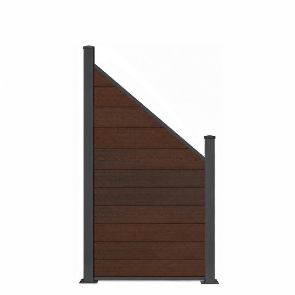 WPC Schrägelement Eleganz B: 180cm H: 90cm oder H: 120cm verschiedene Farben mit kurzem Aluminium-Pfosten