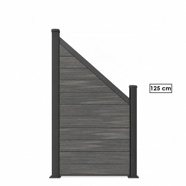 CoEx Schrägelement Excellent in Wunschfarbe mit kurzem Aluminium-Pfosten