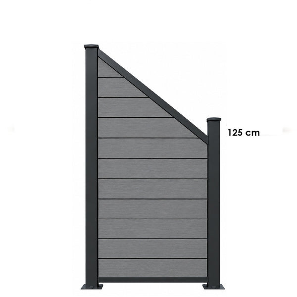 Coex Schrägelement Brillant B: 180cm H: 90cm oder H: 120cm mit kurzen Aluminium Pfosten