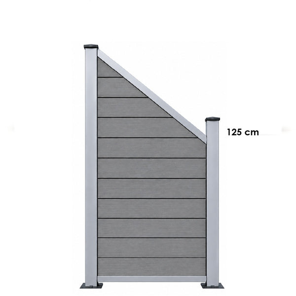 Coex Schrägelement Brillant B: 180cm H: 90cm oder H: 120cm mit kurzen Aluminium Pfosten