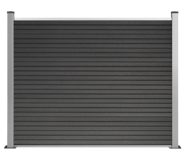 ▶️ Höhe: 1,50m - Coex WPC Zaun Vertico 150 x 180 cm in Anthrazit inkl. Aluminium Pfosten