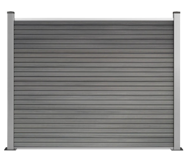 ▶️ Höhe: 1,50m - Coex WPC Zaun Vertico 150 x 180 cm in Grau inkl. Aluminium Pfosten
