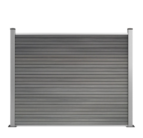 ▶️ Höhe: 1,50m - Coex WPC Zaun Vertico 150 x 180 cm in Grau inkl. Aluminium Pfosten