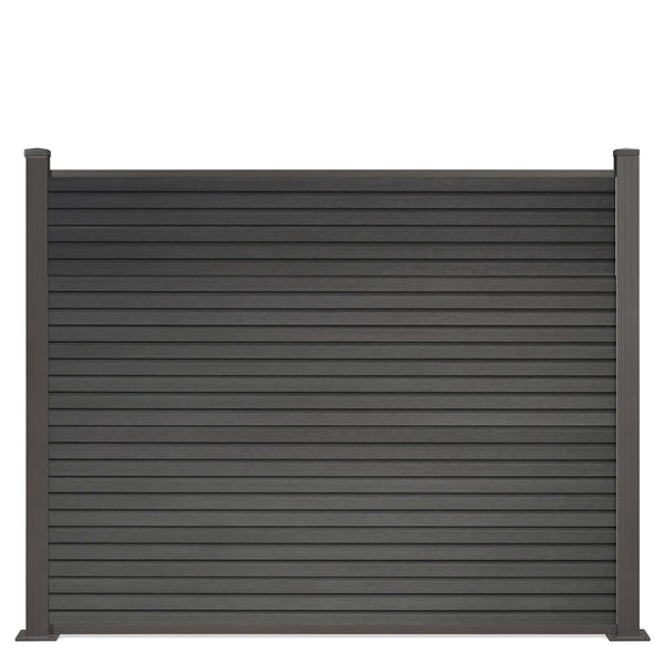 ▶️ Höhe: 1,50m - Coex WPC Zaun Vertico 150 x 180 cm in Anthrazit inkl. Aluminium Pfosten