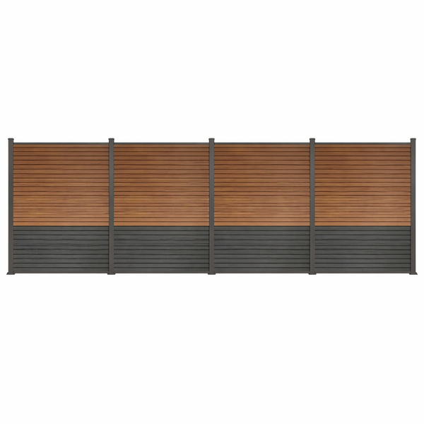 Vertico-Zaun Braun/Anthrazit 180x180cm