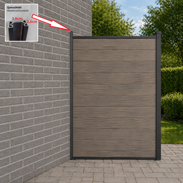 Wandanschlussleiste WPC Zäune Wandprofil 1800x 35x 25mm