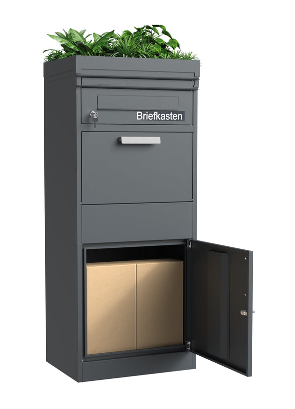Paketbriefkasten P2 Anthrazit mit oder ohne Pflanzaufsatz