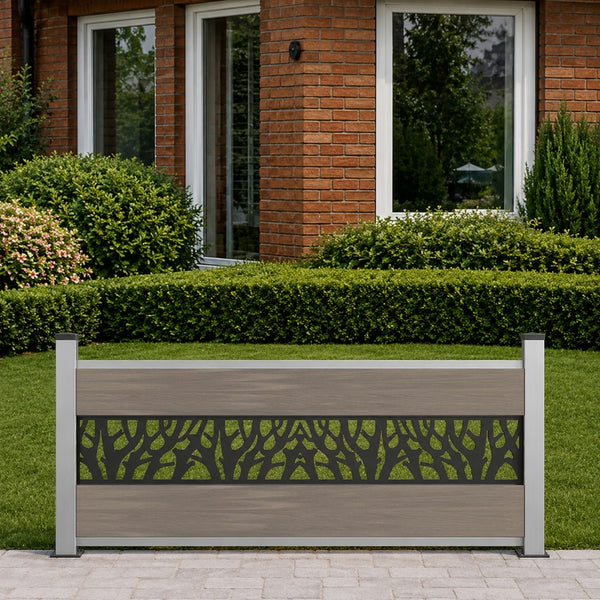 Coex Vorgartenzaun Excellent V2 in Beige mit Dekor 650x 1800 mm