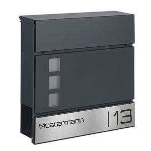 Designer Briefkasten b5 personalisiert mit der Schriftart Orbitron