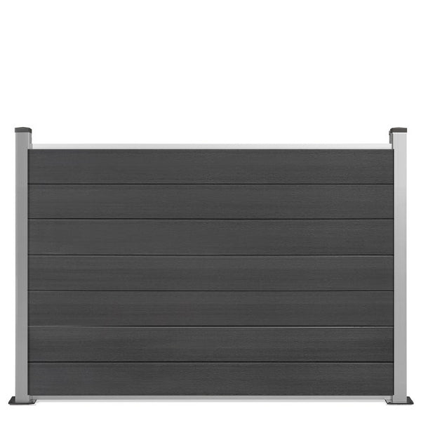 WPC Zaun Brillant Anthrazit halbhoher Sichtschutz 120x180cm inkl. Aluminium Pfosten