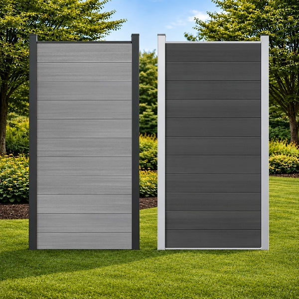 COEX halbes Zaunelement Brillant WPC Zaun Komplett-Set H:180cm B:97cm