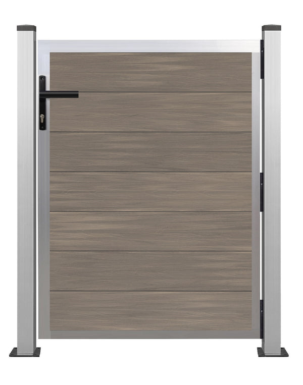 ▶️ Höhe: 1,20m - CoEx Aluminium Gartentor Bausatz 120cm x 90cm in Silber