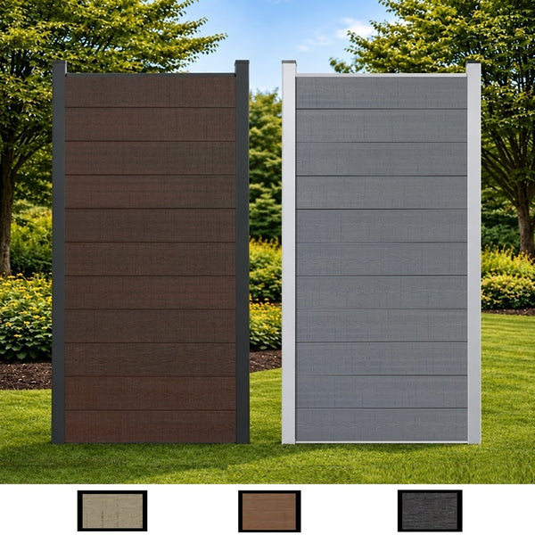 COEX halbes Zaunelement Eleganz WPC Zaun Komplett-Set 180x90cm