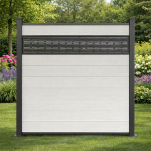 WPC zaun weiß mit Dekor