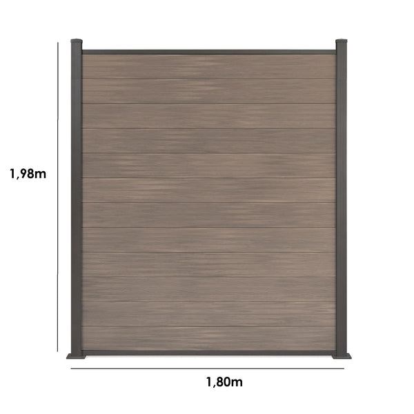 1,98m hoher Zaun in Beige
