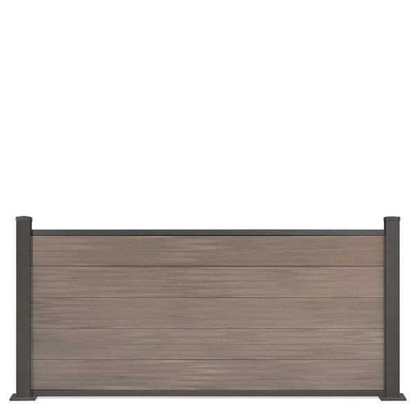 WPC-Zaun von 84cm- 198cm konfigurierbar in verschiedenen Farben inkl. Aluminium Pfosten