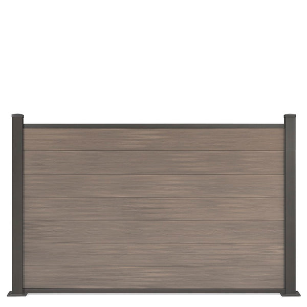WPC-Zaun von 84cm- 198cm konfigurierbar in verschiedenen Farben inkl. Aluminium Pfosten