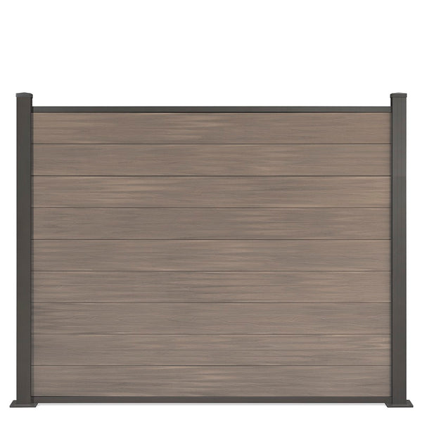 WPC-Zaun von 84cm- 198cm konfigurierbar in verschiedenen Farben inkl. Aluminium Pfosten