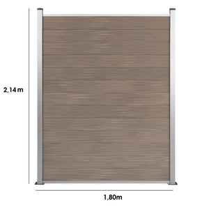 2,14m hoher Zaun in Beige