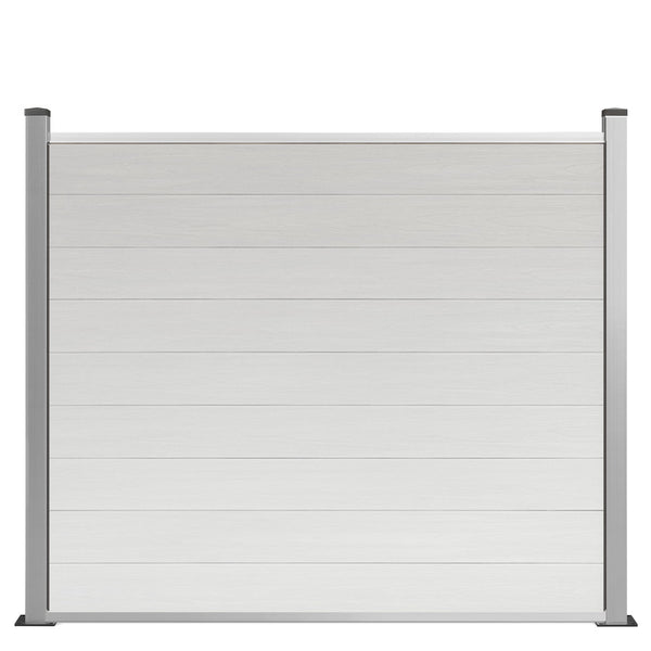 WPC Sichtschutzzaun Excellent 150x180cm Weiß inkl. Aluminium Pfosten