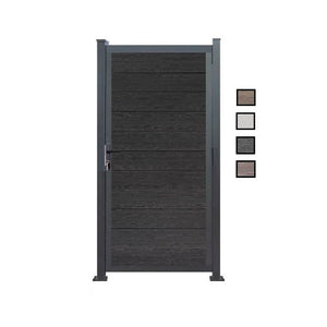 WPC Tür in Antharzit mit anthrazit Pfosten