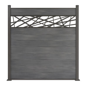 WPC Zaun Excellent grau mit Dekor