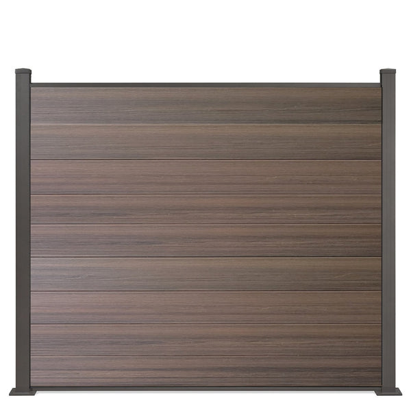 WPC Sichtschutzzaun Excellent 150x180cm Braun inkl. Aluminium Pfosten
