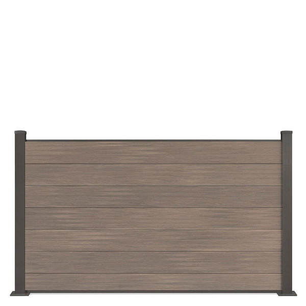 Excellent Zaun in Beige mit Anthrazit Pfosten