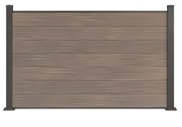 ▶️ Höhe: 1,50m - Coex WPC Sichtschutzzaun 150 x 180 cm Excellent inkl. Aluminium Pfosten