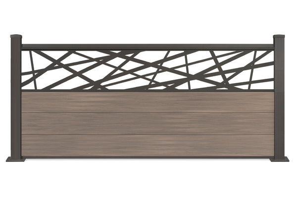 ▶️ Höhe: 0,75cm - Vorgartenzaun Excellent mit Dekor: Abstrakt 750x 1800 mm