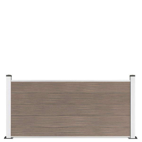 Vorgartenzaun 84x180cm V5 mit silber Pfosten in vielen Farben inkl. Aluminium Pfosten