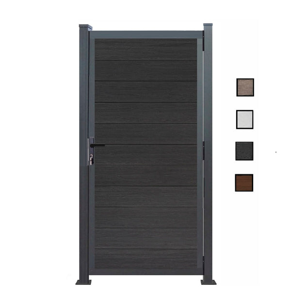 Gartentor Aluminium 180cm x 90cm in Anthrazit als Bausatz Komplett-Set mit Schloss