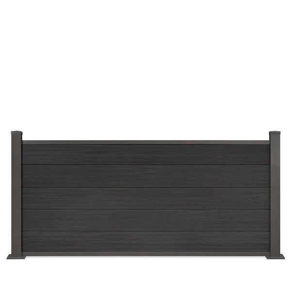 WPC-Zaun von 84cm- 198cm konfigurierbar in verschiedenen Farben inkl. Aluminium Pfosten