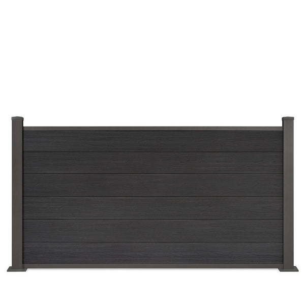 WPC-Zaun von 84cm- 198cm konfigurierbar in verschiedenen Farben inkl. Aluminium Pfosten