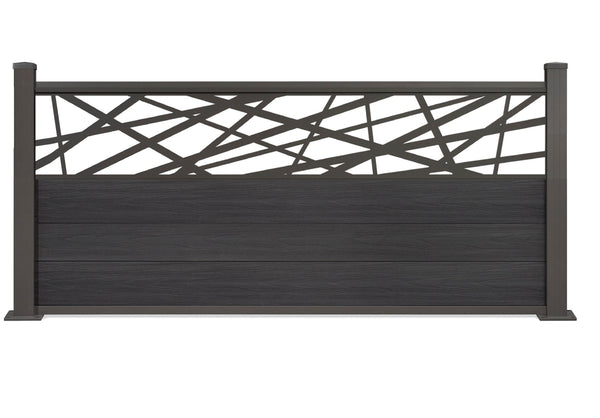 ▶️ Höhe: 0,75cm - Vorgartenzaun Excellent mit Dekor: Abstrakt 750x 1800 mm