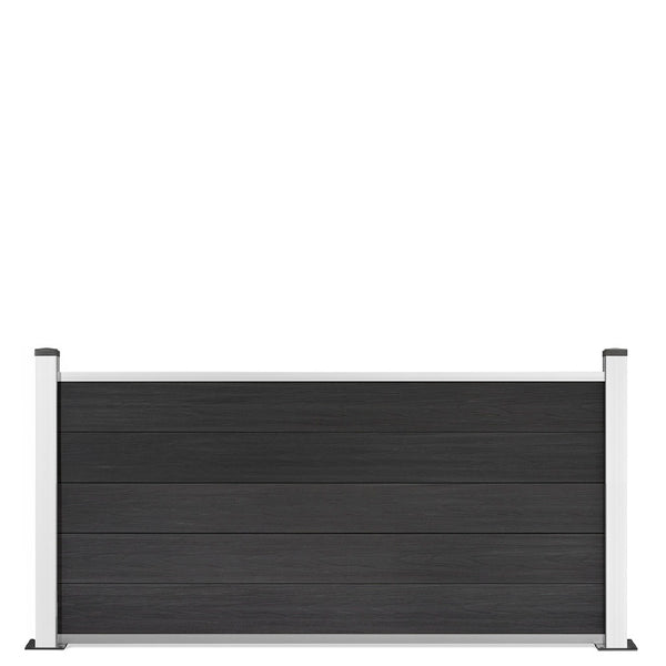 Vorgartenzaun 84x180cm V5 mit silber Pfosten in vielen Farben inkl. Aluminium Pfosten