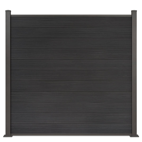 WPC-Zaun von 84cm- 198cm konfigurierbar in verschiedenen Farben inkl. Aluminium Pfosten