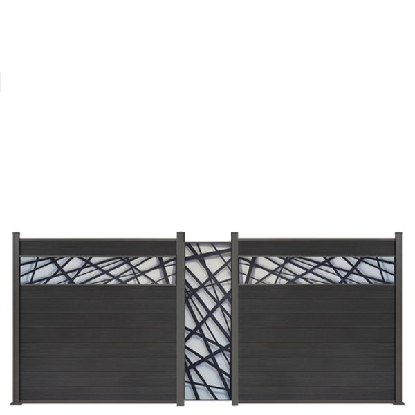 Dekor Paneele Abstrakt Anthrazit 183 x 30cm mit Befestigungsleisten